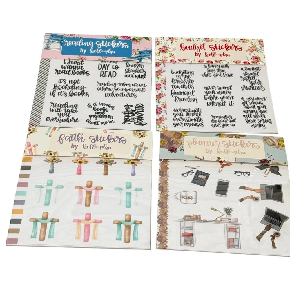 Kell of a Plan Sticker Pack Reading, Budget, Faith, and Planner 10 pg ea READ